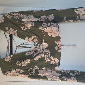 Zara floral crop top long sleeve